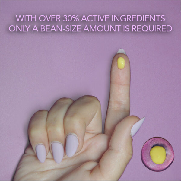 Peptide Eye Serum only a bean size amount is required for face, neck and décolletage. Our products are designed to last for 4 months of daily use